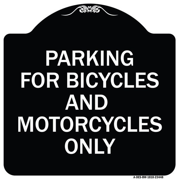 Parking for Bicycles and Motorcycles Heavy-Gauge Aluminum Sign, 18" x 18", BW-1818-23448